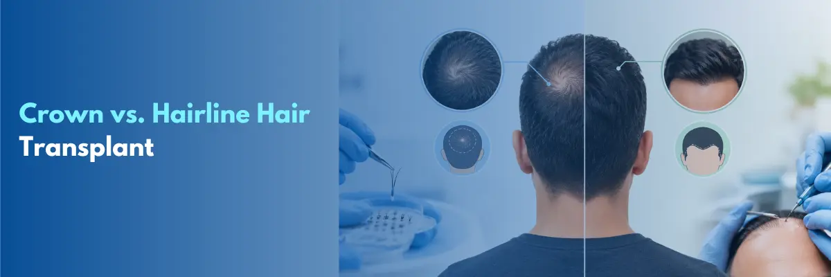 Crown vs. hairline hair transplant