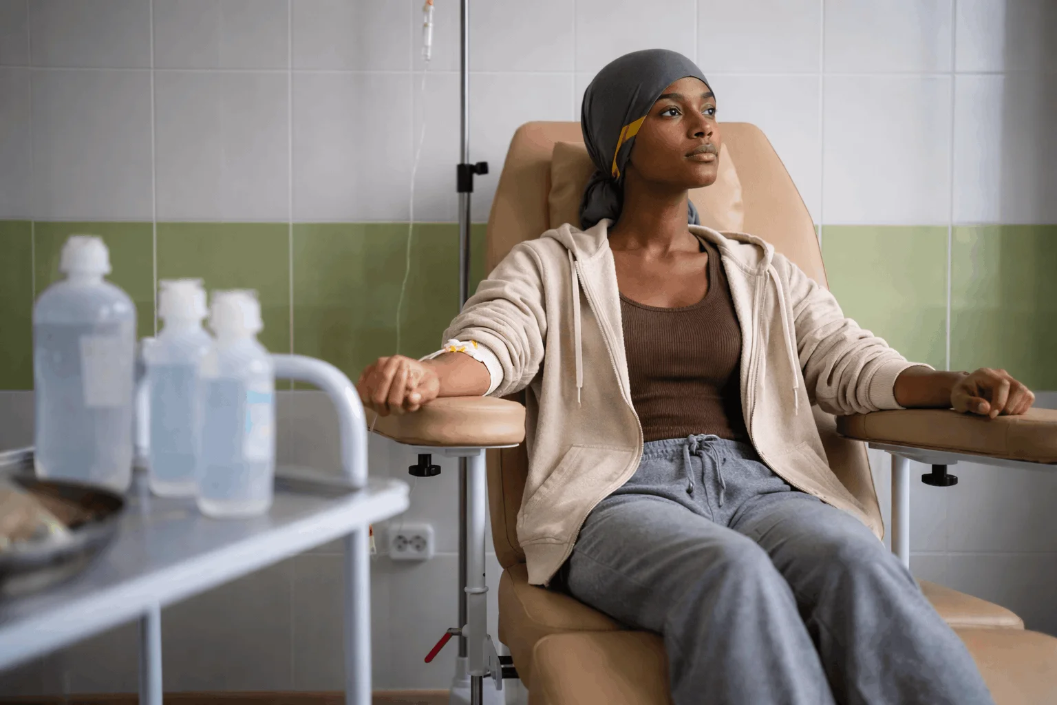 African patient getting blood cancer treatment at TMC